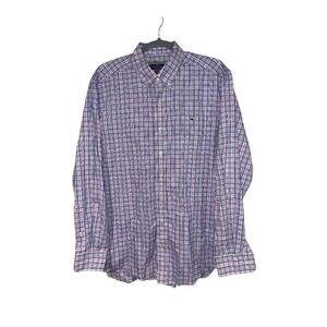 Vineyard Vines Men's L Pink Plaid Long sleeve Button Down Slim Fit Dress Shirt